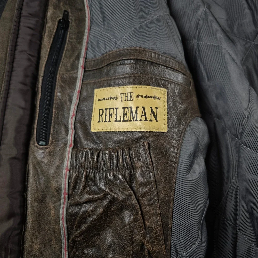 STS Ranch Wear Rifleman Distressed Brown Leather Jacket Concealed Carry Men's XL